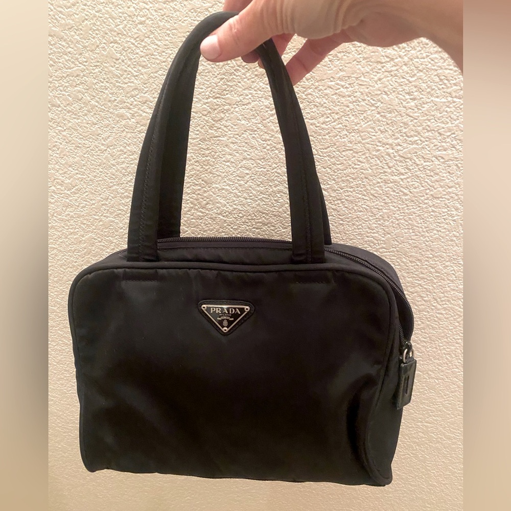 Prada Tessuto Nero Nylon Top Handle Bag